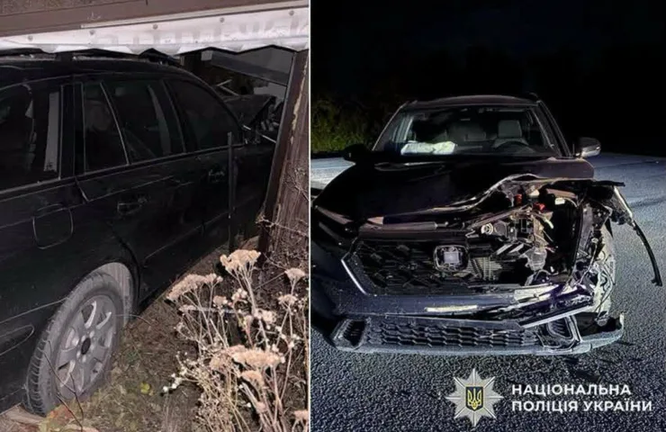 Аварія на Н-03 біля Руди: Mercedes врізався у будівлю